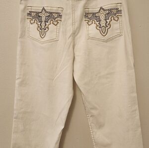 TRIBAL JEANS Capris Off-White Sz 8 EUC!